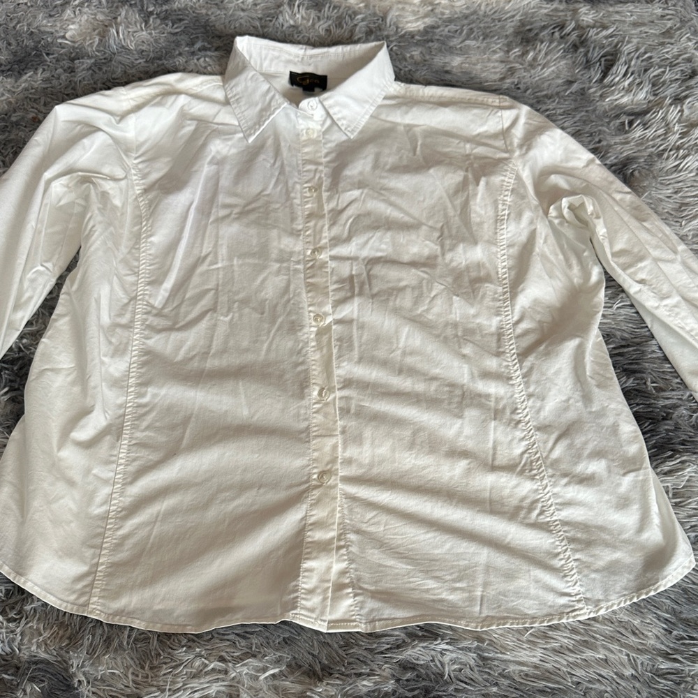 Classic White Button-Down Shirt - Women's Top